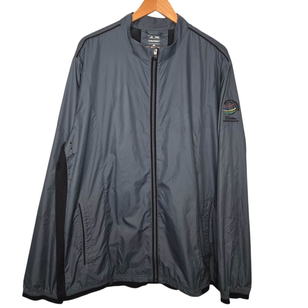 Adidas Mens Gray World Cadillac Championship Golf Windbreaker Jacket XXL